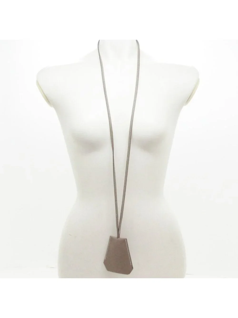 Hermes Necklace Clochette Etoupe Long Silver 2 Key Rings